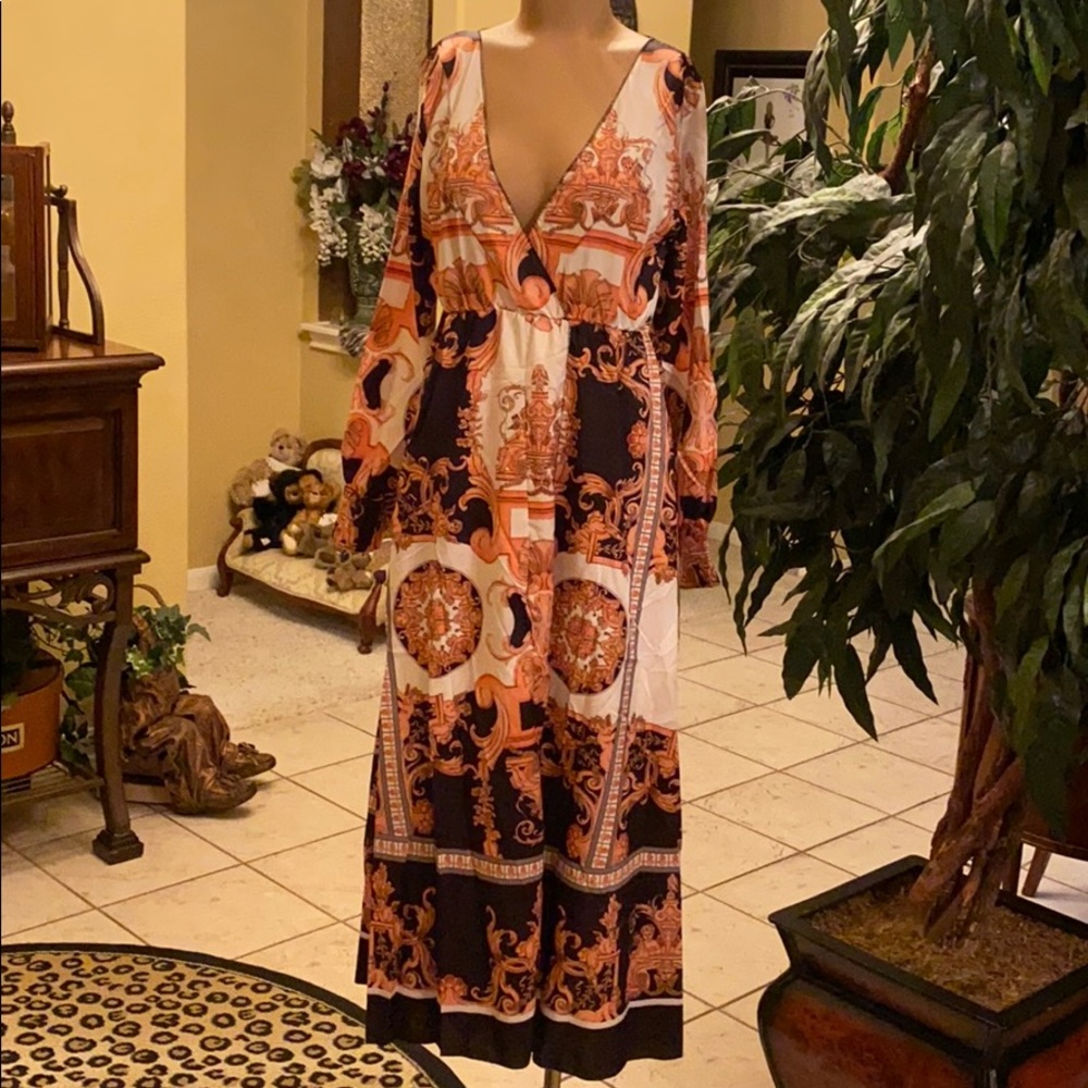 Roman style print dress
